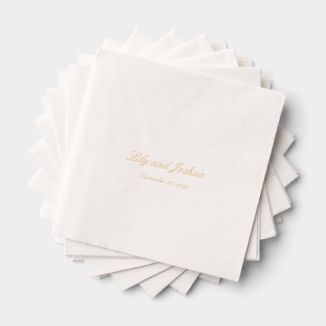 Classic Timeless Wedding Foil Napkins (Insitu (Stacked))