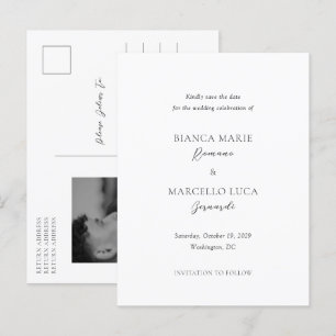 Classic Timeless Wedding Save the Date Announcement Postcard