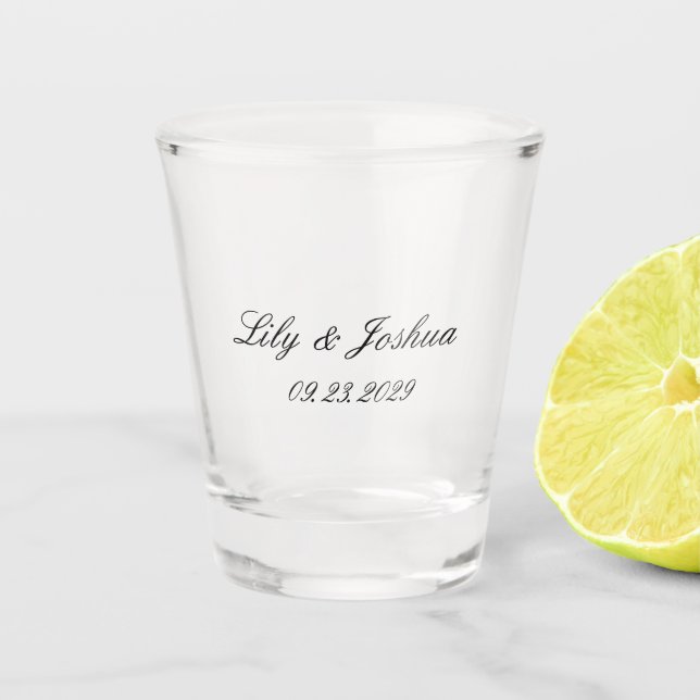 Classic Timeless Wedding Shot Glass (Front)