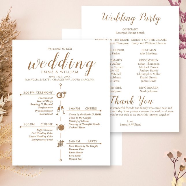 Classic Timeline Wedding Program (Classic Timeline Wedding Program)