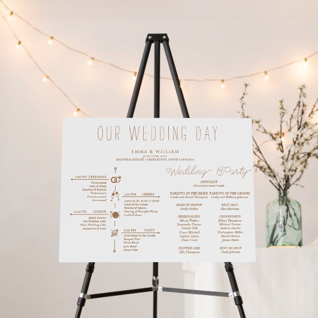 Classic Timeline Wedding Program Foam Board (In Situ (Stand))