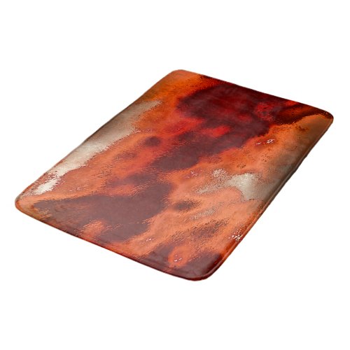 Classic to stained in shades of intense redcoral bath mat