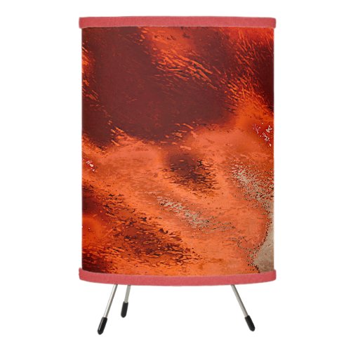 Classic to stained in shades of intense redcoral tripod lamp