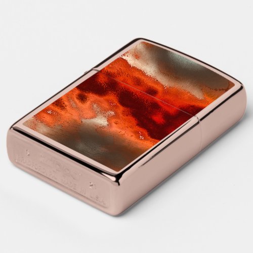 Classic to stained in shades of intense redcoral zippo lighter