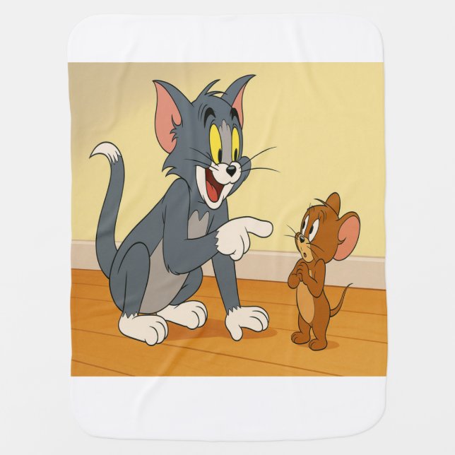 Classic Tom and Jerry Showdown Baby Blanket (Front)