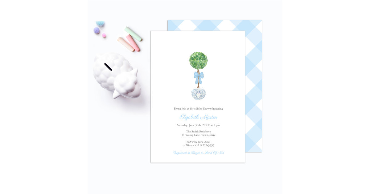 Tea Party Baby Shower Invitations with envelope liners