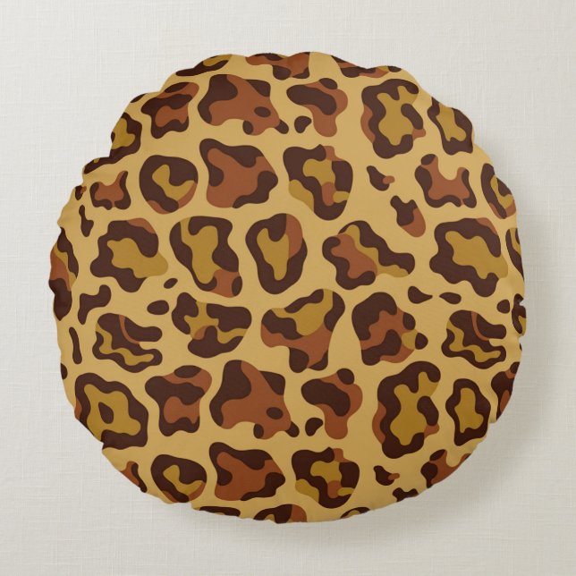 Classic Tortoise Shell Elegance Round Pillow (Front)