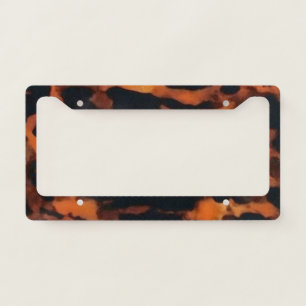 Classic Tortoiseshell Pattern Chic Car License Plate Frame