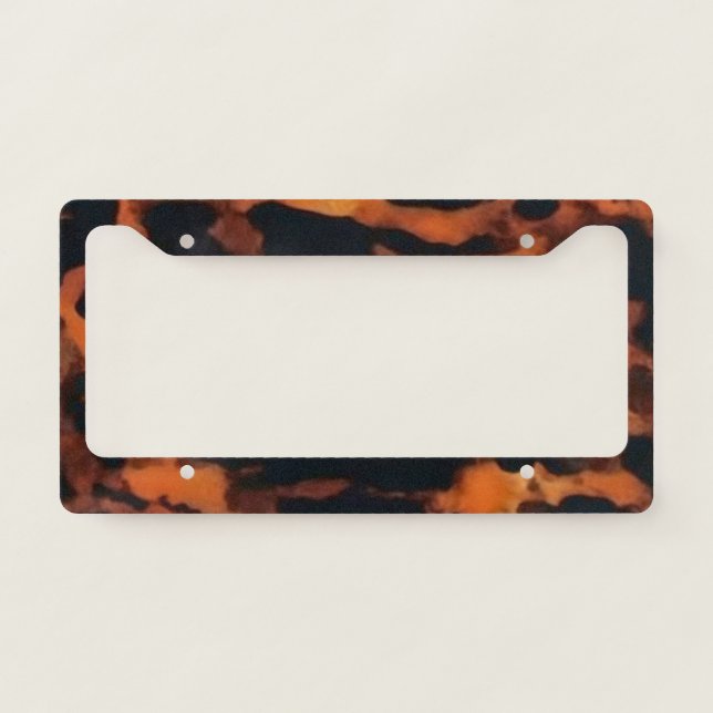 Classic Tortoiseshell Pattern Chic Car License Plate Frame (Front)