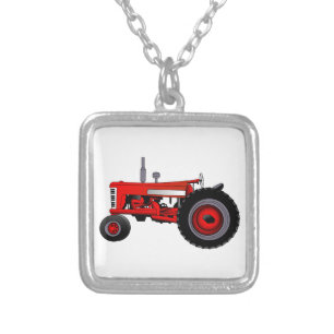 Classic Tractor Silver Plated Necklace