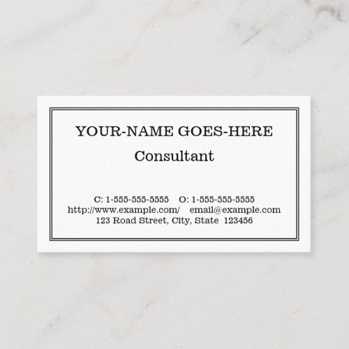 Classic Traditional Bordered Business Card