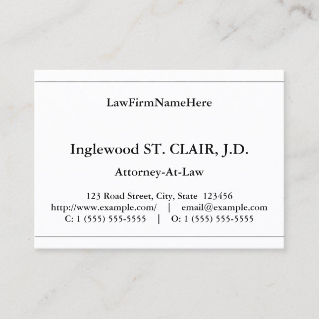 Classic, Traditional Business Card (Front)