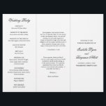 Classic Traditional Catholic Wedding Program<br><div class="desc">Elegant Catholic wedding program featuring a simple and classic black and white design.  The template includes trifold marks that may be removed in the design editing tool.  This formal trifold wedding program is perfect for a traditional Catholic wedding with mass.</div>