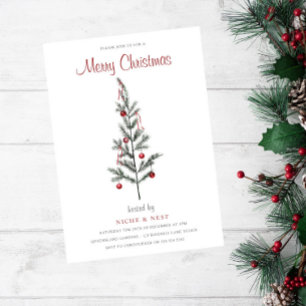 Classic Traditional Christmas Tree Xmas Party Invitation