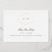 classic traditional gold wedding save the date foil invitation (Front)