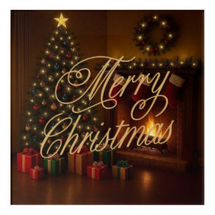 Classic, traditional Merry Christmas Acrylic Print