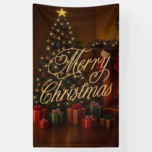 Classic, traditional Merry Christmas Banner