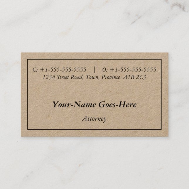 Classic, Traditional & Nostalgic Business Card (Front)