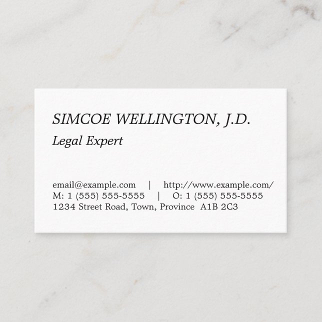 Classic & Traditional Professional Business Card (Front)