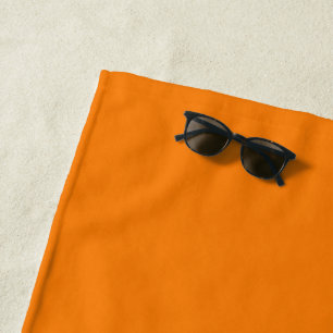 Classic Traditional Pumpkin Orange Solid Color Beach Towel