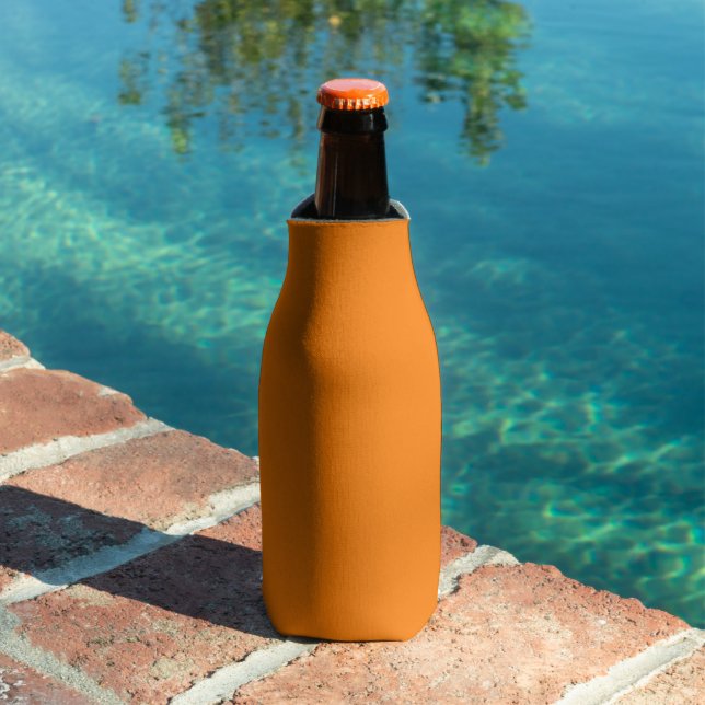 Classic Traditional Pumpkin Orange Solid Color Bottle Cooler (In Situ Pool)