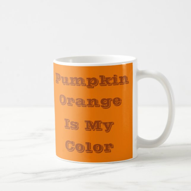 Classic Traditional Pumpkin Orange Solid Color Coffee Mug (Right)