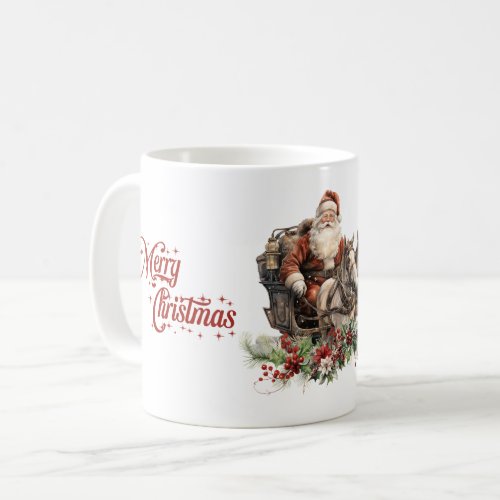 Classic traditional Santa Claus with horses  Coffee Mug