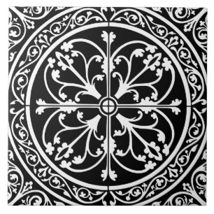 Classic Traditional Stylish Elegant Abstract Black Ceramic Tile