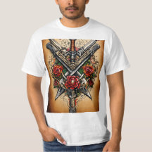 Classic Traditional Tattoo-Inspired T-Shirt Design