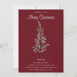 Classic Traditional Tree Budget Christmas Party Invitation | Zazzle