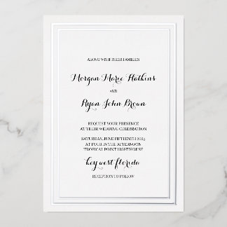 Classic Traditional Wedding Invitation Foil Invitation