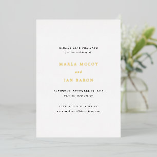 Classic Traditional Wedding Save the Date Foil Invitation