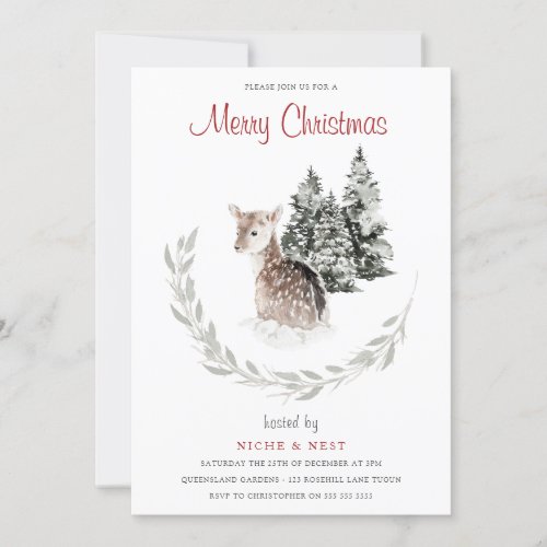 Classic Traditional Winter Christmas Party Invitation