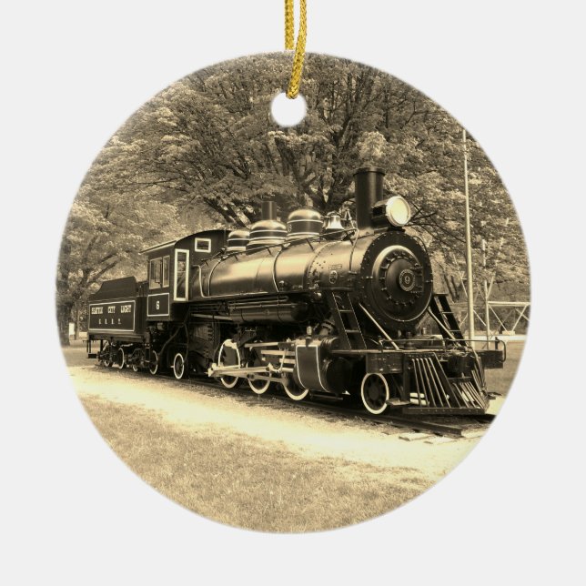 Classic Train Ceramic Ornament (Front)