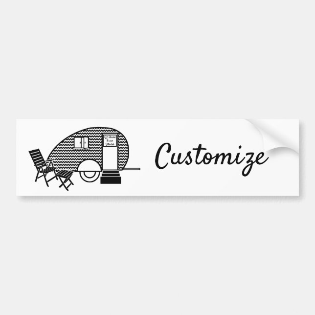 Classic Travel Trailer Caravan Thunder_Cove Bumper Sticker (Front)