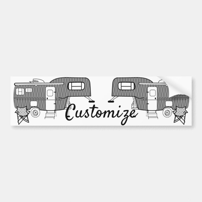 Classic Travel Trailer Caravan Thunder_Cove Bumper Sticker (Front)