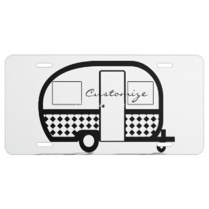 Classic Travel Trailer Caravan Thunder_Cove License Plate