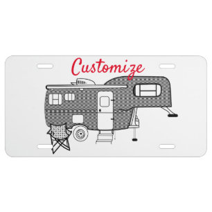 Classic Travel Trailer Caravan Thunder_Cove License Plate