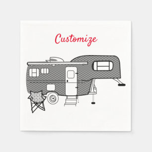 Classic Travel Trailer Caravan Thunder_Cove Napkins