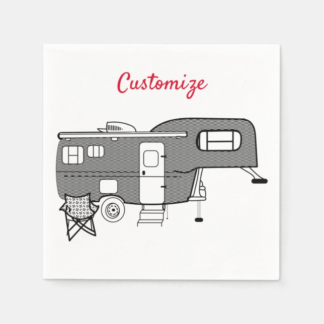 Classic Travel Trailer Caravan Thunder_Cove Napkins (Front)