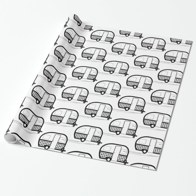 Classic travel trailer caravan Thunder_Cove Wrapping Paper (Unrolled)