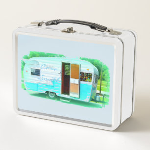 Classic travel trailer Thunder_Cove  Metal Lunch Box