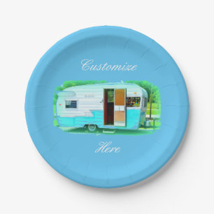 Classic travel trailer Thunder_Cove Paper Plates