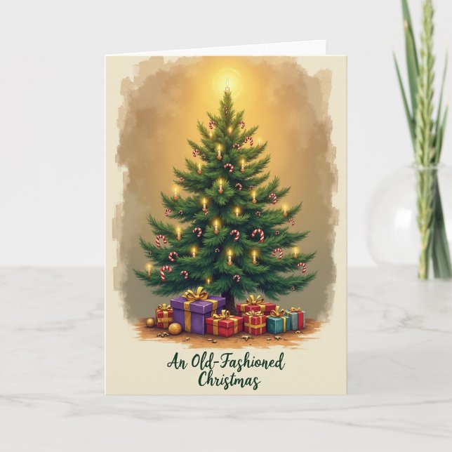 Classic Tree Candlelight Card (Front)