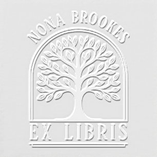 Classic Tree Ex Libris Library Book Page Paper Embosser