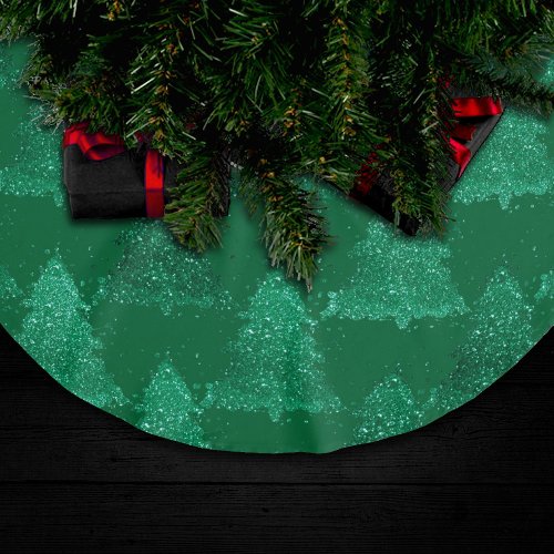 Classic Tree Pattern  Bold Kelly Green Christmas Brushed Polyester Tree Skirt