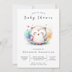 Classic Trees Owl Baby Shower Invitation