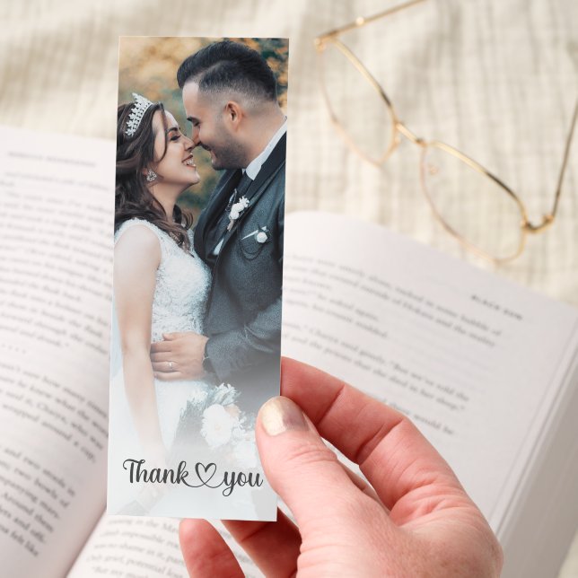 Classic Trendy Chic Bride And Groom Wedding Photo Bookmarks (Hand)