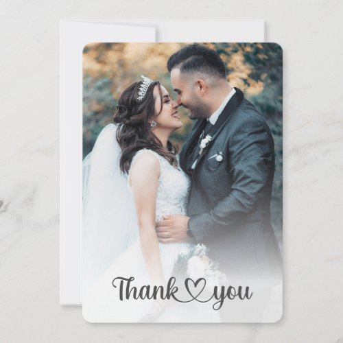 Classic Trendy Chic Bride And Groom Wedding Photo Thank You Card