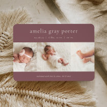 Classic Trio | Photo Collage Birth Announcement